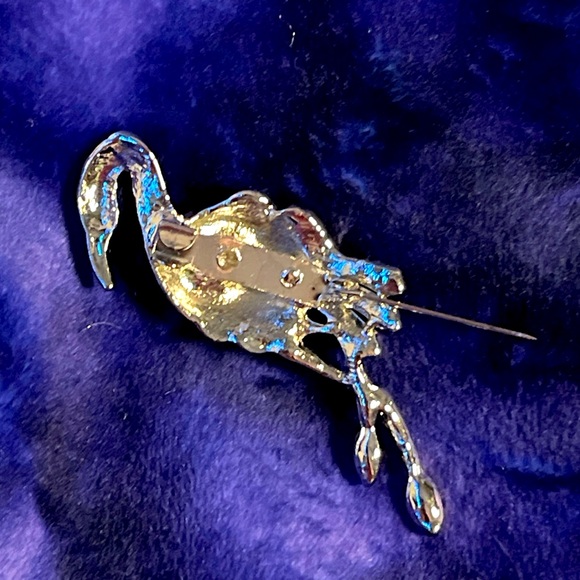 Vintage Brooch. Bling Flamingo with one large beveled clear rhinestone - Picture 3 of 5